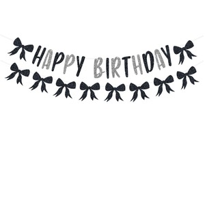 Juego de pancartas de cumpleaños con lazo rosa, decoraciones para fiestas, celebración de cumpleaños para niños, material de papel plástico de fácil montaje - Product Image 5