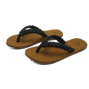 Lady thong Flip Flop rắn màu Dép nhà Sandal Vegan da bện dây đeo thoải mái Squishy mu bàn chân thiết kế mới - Product Image 3