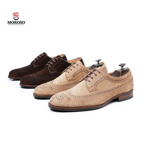 Moroso รองเท้าผู้<span class=keywords><strong>ชาย</strong></span>สไตล์คลาสสิก, รองเท้าผู้<span class=keywords><strong>ชาย</strong></span>รองเท้าหนังนิ่มแบบโบรกพร้อมการปิดแบบสลิปออนหัวแหลมสำหรับธุรกิจฤดูใบไม้ร่วงและอ๊อกฟอร์ด - Product Image 2