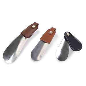 De acero inoxidable de cuerno de zapato con correa de cuero de calzador clásico Caballero de cuerno de zapato de calzador - Product Image 5