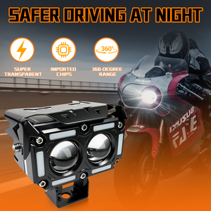 LELANPU Proyector LED de 2 lentes para motocicleta, luz de trabajo, foco, luz de carretera, luz diurna (DRL) de 7 pulgadas, amarillo láser, para <span class=keywords><strong>pilar</strong></span> A de camión, solo caja de 3/4/10 pulgadas - Product Image 2