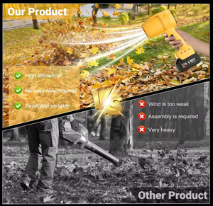 <span class=keywords><strong>Souffleur</strong></span> à feuilles sans fil 21V à moteur sans balais, <span class=keywords><strong>batterie</strong></span> lithium-ion, design léger et portable, buse allongée pour usage en jardin - Product Image 4