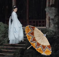Parapluie 3D personnalisé Design Parapluie érythréen traditionnel éthiopien 70cm Parapluie tissé design panier pour événements et mariage