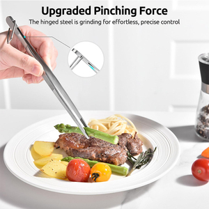 Utensilios de Cocina de Alta Calidad, Pinzas para <span class=keywords><strong>Alimentos</strong></span> de Acero Inoxidable de 12 Pulgadas con Mango Largo y Puntas Dentadas para Cocinar, Pinzas de Chef - Product Image 2