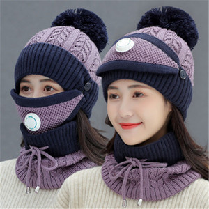 Conjunto de 3 Piezas de Gorro, Máscara para el Cuello y Protección para los Oídos de Punto Grueso de Terciopelo para Mujer, Ajustable, Cómodo, para Ciclismo al Aire Libre - Product Image 5