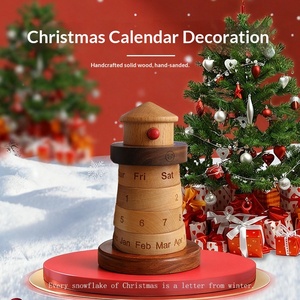 Creative Lighthouse Solid Beech Wood Handmade <strong>Perpetual</strong> <strong>Calendar</strong> Wooden Crafts Office Desktop Ornaments Christmas Gifts - Product Image 2
