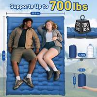 Matelas de camping double gonflable ultraléger, extra épais (6 pouces), imperméable, portable, pliable, avec pompe à pied intégrée, compact, pour l'été
