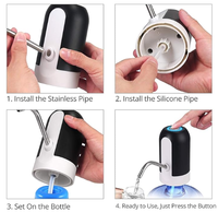 Pompe à eau automatique rechargeable, distributeur d'eau portable et durable en plastique avec chargement USB pour bouteilles d'eau potable