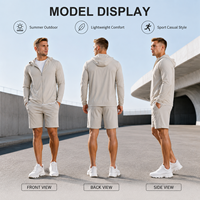 Vêtements de sport personnalisés pour hommes, ensembles de survêtements légers et minimalistes, veste coupe-vent technique à capuche, short, ensemble de jogging deux pièces