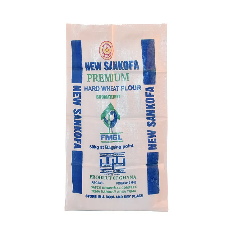 PP 짠 가방 25kg 50kg 100kg 쌀 시리얼 옥수수 곡물 옥수수 옥수수 설탕 공급 모래 비료 포장용 폴리 프로필렌 적층 자루