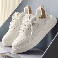 Chaussures décontractées à lacets pour hommes, haut de gamme, style sport, semelle épaisse, noir et blanc, classiques, faciles à assortir, mode campus, style skateboard