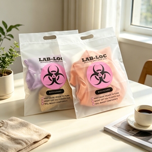 Bolsas de plástico mate esmerilado personalizadas al por mayor con asa troquelada y cierre adhesivo para extensiones de cabello - Product Image 1
