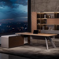 Scrivania Direzionale Moderna di Lusso a Forma di L in MDF, Design Minimalista per Uso Manageriale
