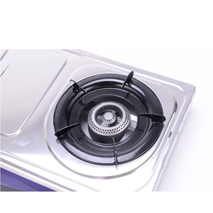 Table de cuisson à gaz portable en acier inoxydable à 2 brûleurs avec commande manuelle par bouton, compatible GPL pour usage domestique et hôtelier - Product Image 3