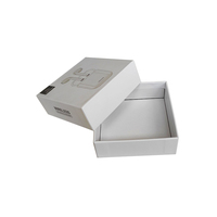 Boîte rigide personnalisée écologique blanche avec couvercle et base, finition brillante/mate et gaufrage pour écouteurs sans fil Bluetooth TWS