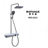 Pommeau de douche à trois jets en silicone souple, finition chromée, réglage de température constante, corps principal tout en cuivre, fixation murale