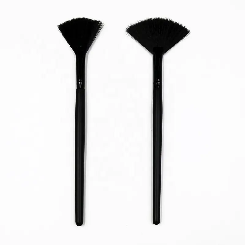 Kleine All Black Spa Fan Pinsel für Masken anwendungen Fan Brush Makeup Hervorheben Wangen