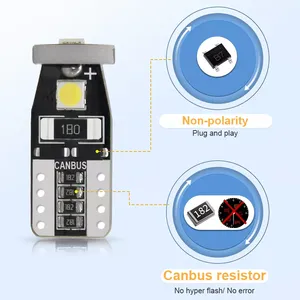 Lampe de plaque d'immatriculation de voiture couleur unique, petites ampoules led intérieures de voiture t10 lumières led 12v - Product Image 2