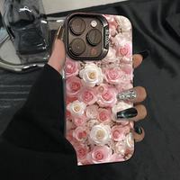 Coques de Téléphone Antichoc Luxe Fleurs pour iPhone 17 Air 16 15 Plus Pro Max 14 13 12 11 X – Housse de Protection Anti-chute Personnalisée