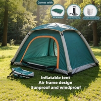 Tente de camping imperméable à gonflage rapide pour couples, en tissu Oxford, double couche, protection solaire, pliable, portable, pour 2-3 personnes