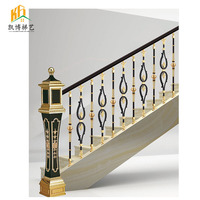 Balustres en laiton coulé de style fantaisie garde-corps d'escalier en métal de qualité 5 étoiles coulée décorative pour escaliers