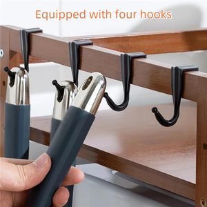 Étagère murale en bois à double niveau pour salle de bain, cuisine, salon - Product Image 4