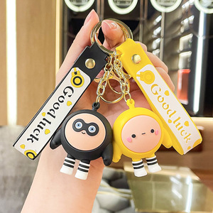 Bán buôn sáng tạo PVC Muối trứng Mặt dây chuyền Keychain phim hoạt hình búp bê thiết kế cho các cặp vợ chồng treo túi Keychain ý tưởng quà tặng - Product Image 1