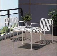 Ensemble de table et chaises de jardin en métal blanc imperméable, style nordique, pour l'extérieur – Vente chaude
