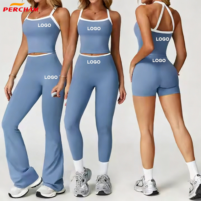Wholesale Fitness Clothing Sports Running Yoga Set High Quality Woman Fitness Custom Sport Bra and Pants Workout Active Wear