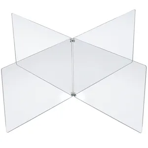 Schermo divisorio in acrilico trasparente per tavolo incrociato in plastica Multi-sezione 4 persona divisore scrivania barriera Plexiglass starnuto