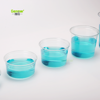 Bols jetables pour animaux de compagnie en plastique transparent avec logo personnalisé imprimé, contenants alimentaires transparents pour salade, crème glacée avec couvercles, 8/12/16/24/32 oz