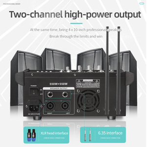 NGVM PMX-402 มิกเซอร์ขนาดเล็กแบบมืออาชีพ 4 ช่องสัญญาณ พร้อมเอฟเฟคเสียงก้อง DSP 16 แบบในตัว แอมพลิฟายเออร์ทรงพลัง ตัวเครื่องพลาสติก ปรับแต่งเสียงด้วย EQ 3 แบนด์ - Product Image 4