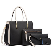 Ensemble de sacs à main pour femmes en PU, grand sac fourre-tout, portefeuille, 3 pièces, luxe, imperméable, antivol