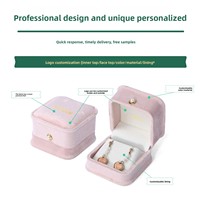 Boîte de rangement pour bijoux pour femmes YWJW RB45 personnalisée, en tissu velours, avec fermoir en perles rectangulaire/carré, luxe léger