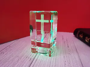 Heißer Verkauf K9 Würfel Kristallglas block für 3D-Lasergravur Kreuz Blank Crystal Brief besch werer für Geschäfts geschenke