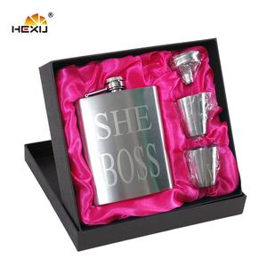 قارورة جيب من الفولاذ المقاوم للصدأ الأكثر مبيعًا بسعة 7 أونصات مانعة للتسرب مع مجموعة هدايا مخصصة في صندوق هدايا لأعياد الميلاد - Product Image 3