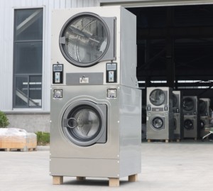MCKINNEY Electric Coin Card Operated Stack Washer Dryer Stainless Steel Commercial Laundry <strong>Machine</strong> for Laundromat Apartment - Product Image 3
