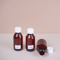 Bouteille de sirop contre la toux PET ambré personnalisé de 120ml, bouteille de médecine liquide orale vide avec bouchon inviolable