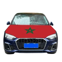 Housse de capot de voiture avec drapeau du Maroc 120x150cm, bannière élastique pour capot moteur, résistante à l'usure, équipement pour supporters de la Fête nationale marocaine et de football