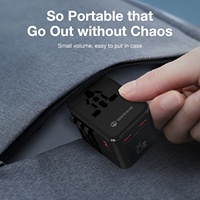 Adaptateur de voyage multi-prises Wontravel 2500W AC Type D avec chargeur USB PD 25W et chargeur de montre