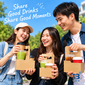 Portavasos de Papel Ecológico, Bolsa Portavasos Kraft, Portavasos Portátil para Llevar Bebidas, Empaque de Alimentos, Logotipo Personalizado, Soporte OEM - Product Image 4