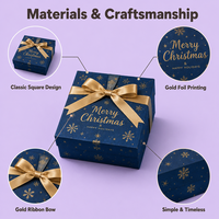 Boîte cadeau carrée personnalisée avec logo pour bijoux, bagues, boucles d'oreilles, colliers, ornements de Noël, emballage élégant pour bracelets en papier