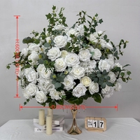 Nouvelles compositions florales artificielles en soie pour centres de table de mariage, roses roses et hortensias rouges