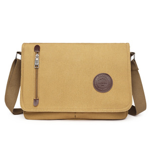 High Quality Factory Price Custom LOGO Business Casual Men Messenger <b>Bags</b> Waterproof <b>Canvas</b> Shoulder Crossbody <b>Bag</b> - Product Image 1