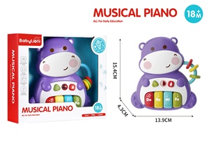 Musica cartone animato pianoforte a <span class=keywords><strong>batteria</strong></span> bambino che suona ippopotamo chiave pianoforte giocattoli musicali - Product Image 2