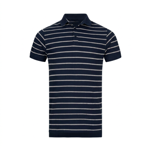 Chemise décontractée à manches courtes brodée pour homme, tissu tricoté 100 % coton respirant et extensible de haute qualité, idéale pour le golf, impression personnalisée OEM - Product Image 1