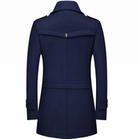 Manteau long en laine respirante de haute qualité, écologique, à col rabattu, épais, vente en gros, vestes d'hiver pour hommes, taille plus