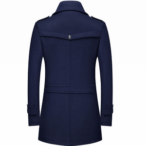 Manteau long en laine respirante de haute qualité, écologique, à col rabattu, épais, vente en gros, vestes d'hiver pour hommes, taille plus - Product Image 2