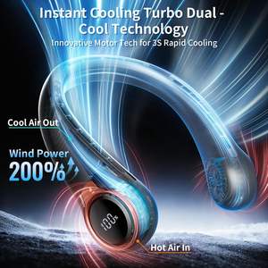 Ventilador de Cuello USB Portátil de 4000 mAh, Mini Ventilador Eléctrico de Refrigeración sin Aspas, Manos Libres - Product Image 2
