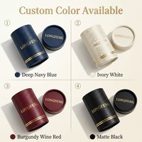 Emballage en papier cylindrique gaufré haut de gamme OEM, boîte personnalisée avec logo couleur pour cosmétiques, aliments, arômes, avec matériaux recyclés et recyclables